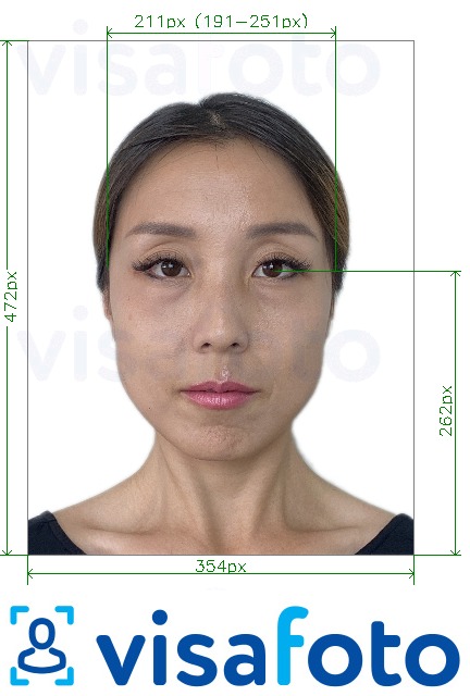 Voorbeeld van foto voor China Paspoort online 354x472 pixel oud formaat met exacte maatspecificatie