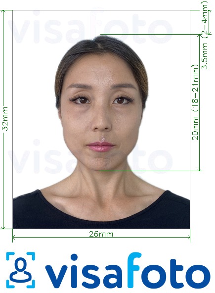 Voorbeeld van foto voor China sociale zekerheidskaart 32x26 mm met exacte maatspecificatie