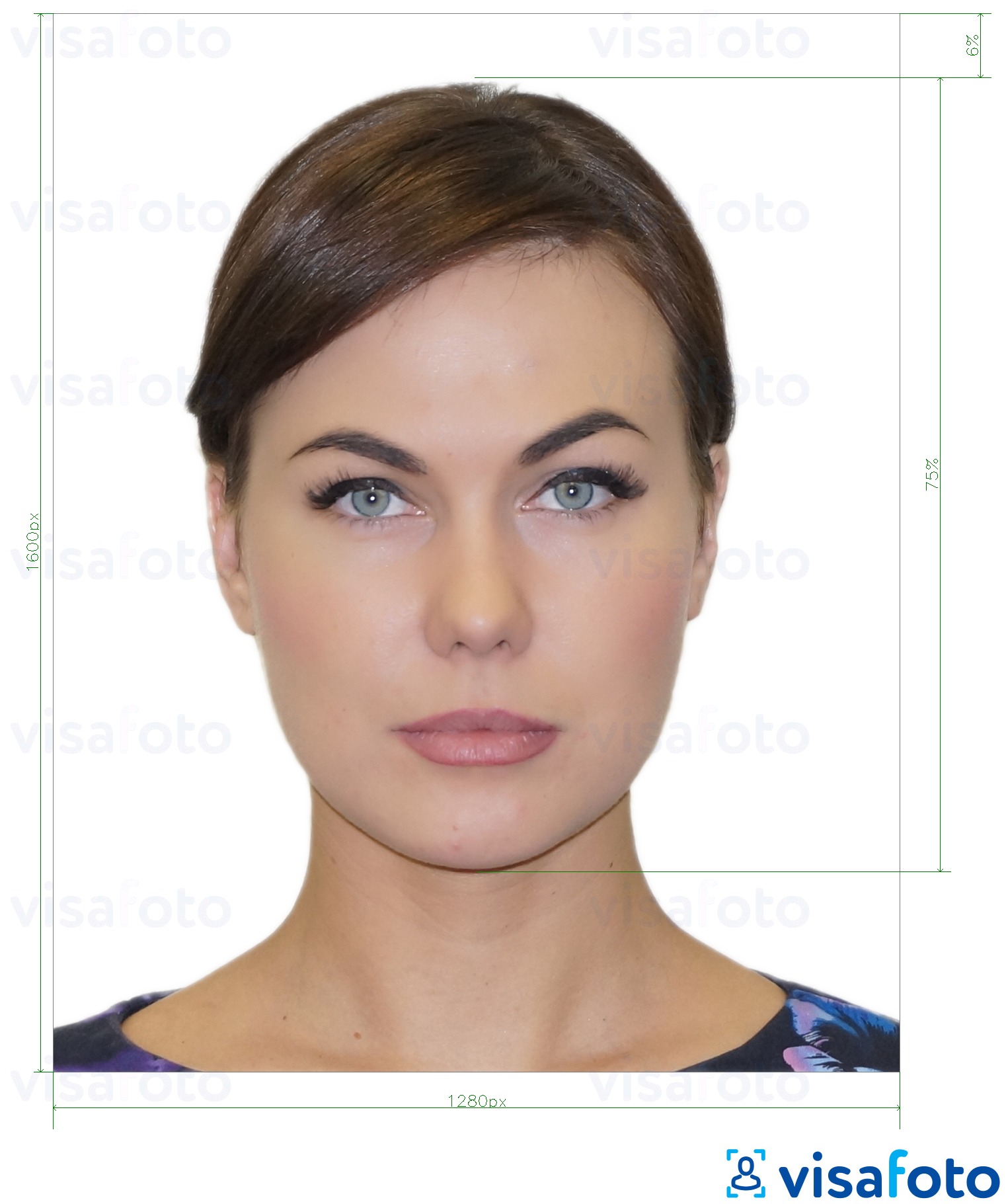 Voorbeeld van foto voor Griekenland rijbewijs 1280x1600 pixels met exacte maatspecificatie
