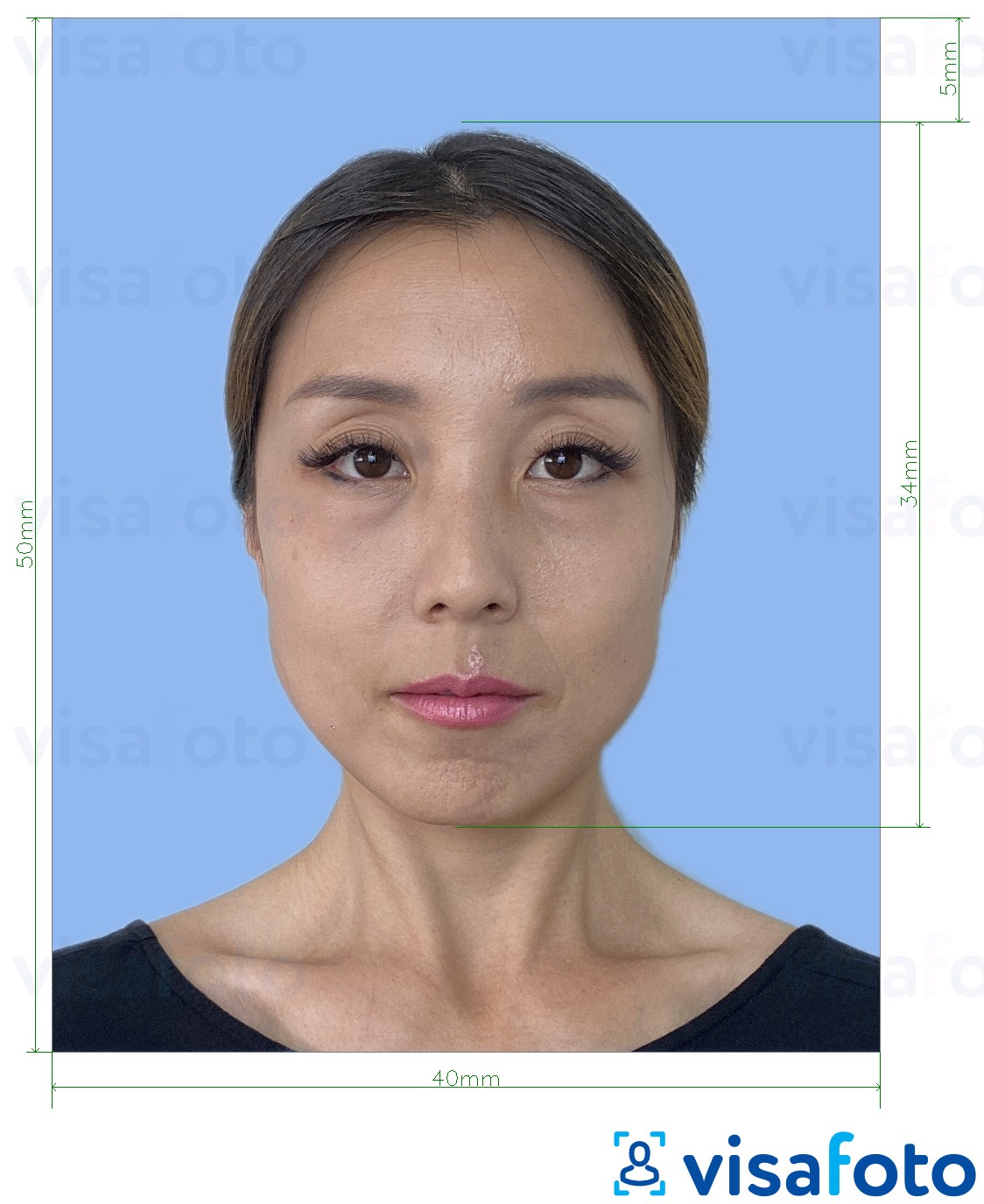 Voorbeeld van foto voor Japans buitenlands rijbewijs 4x5 cm met exacte maatspecificatie