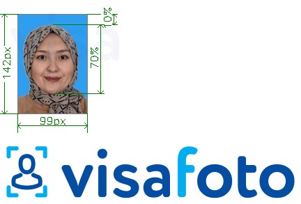 Voorbeeld van foto voor Maleisië expat 99x142 pixels blauwe achtergrond met exacte maatspecificatie